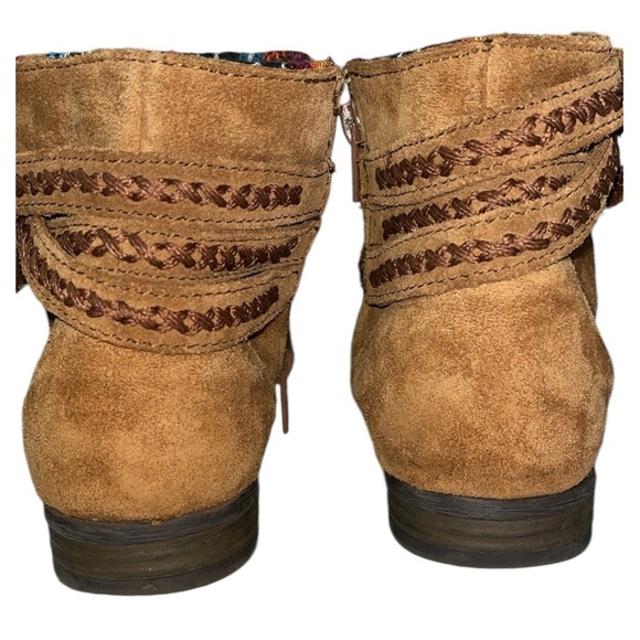 Minnetonka Women's 563 Dixon boot suede leather Arizona pattern trim Sz 7.5 Brwn - Picture 10 of 11
